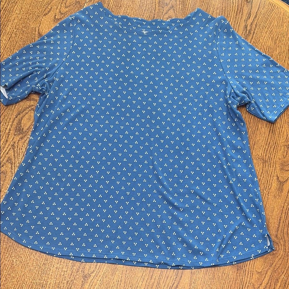 Croft & Barrow Blue Boxy Short Sleeve T-Shirt